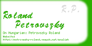 roland petrovszky business card